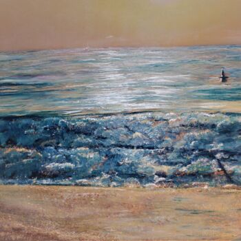 Pittura intitolato "Sonnenuntergang an…" da Natalie Andresen, Opera d'arte originale, Olio