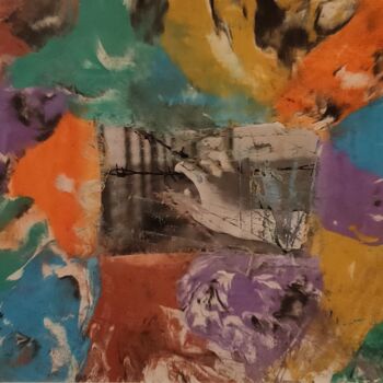 Painting titled "Confini 06" by Marco Bagatin, Original Artwork, Collages