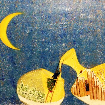 Картина под названием "Волшебная ночь" - Inga Amarti, Подлинное произведение искусства, Акрил