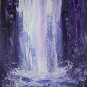 Painting titled "Waterfall guards,," by Inga Kurganskaia, Original Artwork, Acrylic