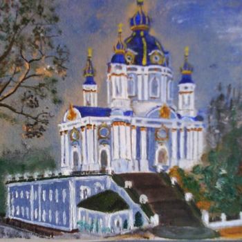 Pittura intitolato "Киев. Андреевская ц…" da Inga Matviiko, Opera d'arte originale