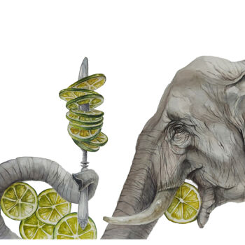 Schilderij getiteld "''Limonade For Sava…" door Ingaside, Origineel Kunstwerk, Aquarel