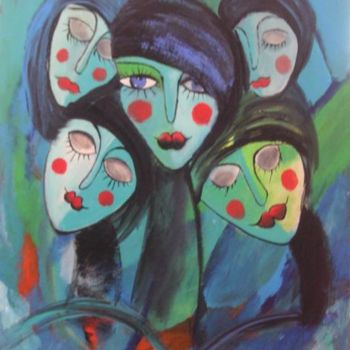 Malerei mit dem Titel "Töchter" von Ingemalt, Original-Kunstwerk, Öl