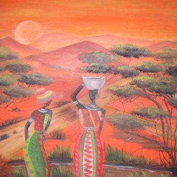 Peinture intitulée "Afrika" par Ingemalt, Œuvre d'art originale, Huile