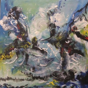 Schilderij getiteld "waterworld" door Ingemalt, Origineel Kunstwerk, Acryl