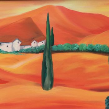 Painting titled "Toscana" by Ingemalt, Original Artwork, Oil