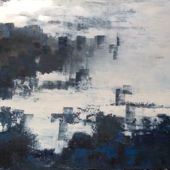 Schilderij getiteld "Shades of Blue" door Ingemalt, Origineel Kunstwerk, Olie