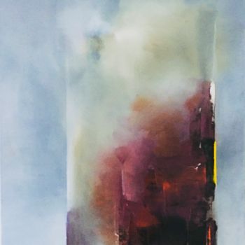 Malerei mit dem Titel "The purple forrest" von Inge Coolen, Original-Kunstwerk, Öl