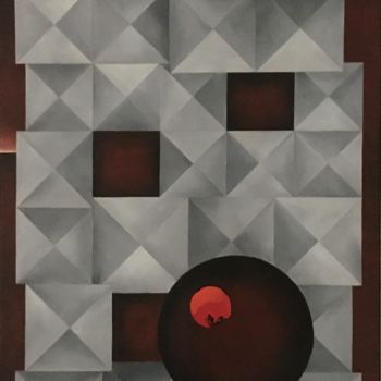 Schilderij getiteld "The Silent Grey: da…" door Inge Coolen, Origineel Kunstwerk, Olie