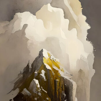 Arte digital titulada "Mountain Lights" por Ingo Caun, Obra de arte original, Imagen generada por IA