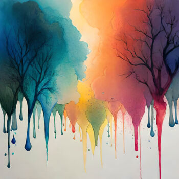 "Color Tree" başlıklı Dijital Sanat Ingo Caun tarafından, Orijinal sanat, AI tarafından oluşturulan görüntü