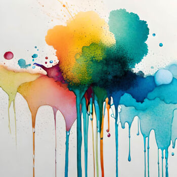 Arts numériques intitulée "Color Clouds" par Ingo Caun, Œuvre d'art originale, Image générée par l'IA