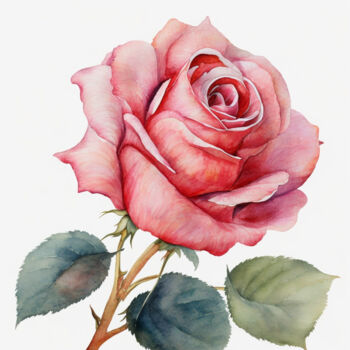 Arts numériques intitulée "Rose 2" par Ingo Caun, Œuvre d'art originale, Image générée par l'IA