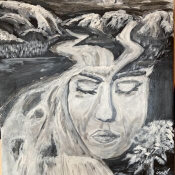 Malerei mit dem Titel "Mother nature" von Ingo Müller, Original-Kunstwerk, Acryl Auf Keilrahmen aus Holz montiert