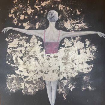 Картина под названием "golden dance" - Ingo Müller, Подлинное произведение искусства, Акрил Установлен на Деревянная рама дл…