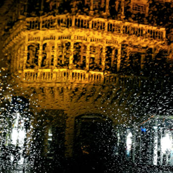 Photographie intitulée "Stormy Night Raindr…" par Ingrid Blaurock, Œuvre d'art originale, Impression numérique