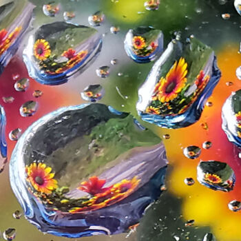 Fotografía titulada "Raindrops Flowers o…" por Ingrid Blaurock, Obra de arte original, Fotografía digital