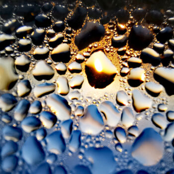 Photography titled "Sunrise Raindrops" by Ingrid Blaurock, Original Artwork, Digital Photography