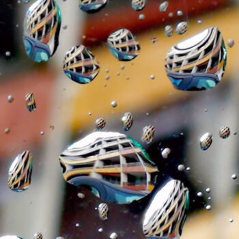 Photography titled "Colorful House Rain…" by Ingrid Blaurock, Original Artwork, Digital Photography