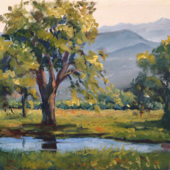 Pintura titulada "Tucson Rainy Day" por Ingrid Dohm, Obra de arte original, Oleo