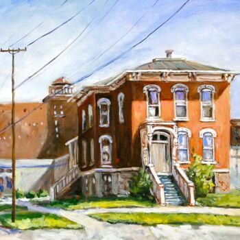 Painting titled "Last House Standing" by Ingrid Dohm, Original Artwork, Oil
