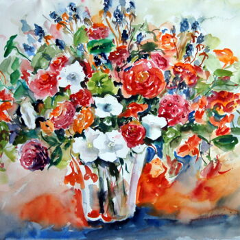 Malerei mit dem Titel "Watercolor I" von Ingrid Dohm, Original-Kunstwerk, Öl