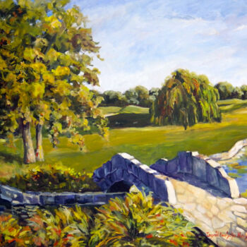 Pittura intitolato "Aldeen Golf Course" da Ingrid Dohm, Opera d'arte originale, Olio