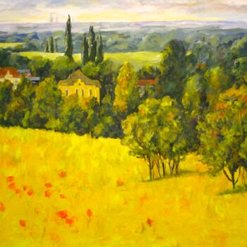 Painting titled "A View Towards Vien…" by Ingrid Dohm, Original Artwork, Acrylic