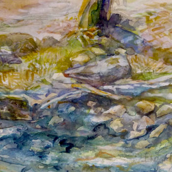 Malarstwo zatytułowany „Ruisseau” autorstwa Ingrid Johann, Oryginalna praca, Akwarela