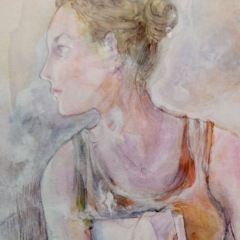Pintura intitulada "Regard" por Ingrid Johann, Obras de arte originais, Aquarela