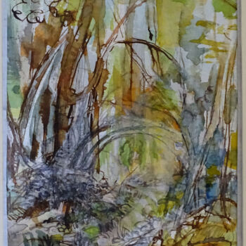 Drawing titled "Secret" by Ingrid Johann, Original Artwork, Watercolor