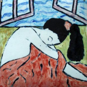 Painting titled "Le belle dormeuse" by Ingrid Ohayon, Original Artwork, Oil