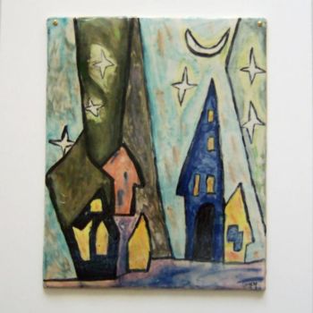 Peinture intitulée "Eglises inspirées p…" par Ingrid Ohayon, Œuvre d'art originale, Huile