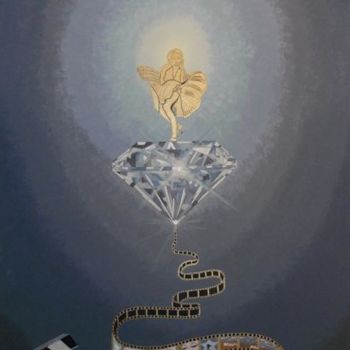 Painting titled "TEARS FOR DIAMONDS" by Ingrid Stiehler, Original Artwork, Oil