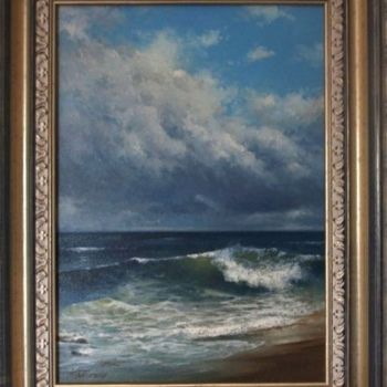 Painting titled "the wave" by Igor Konstantinov (I.GORE), Original Artwork, Oil