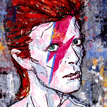 「Bowie」というタイトルのデジタルアーツ Iñigo Urbinaによって, オリジナルのアートワーク, デジタル絵画