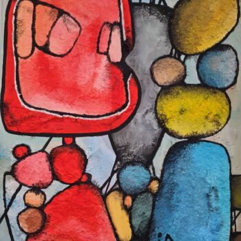 Painting titled "The art of making m…" by Inke Bemelmans, Original Artwork, Acrylic