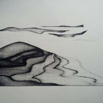 Drawing titled "Rivages" by Mag"., Original Artwork, Ink