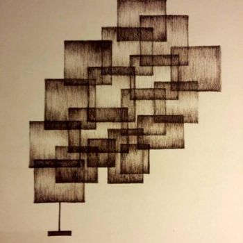 Drawing titled "Architecture d'écra…" by Mag"., Original Artwork, Ink