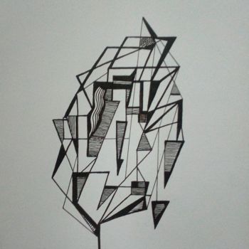 Drawing titled "Happy C." by Mag"., Original Artwork, Ink