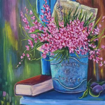 Pintura titulada "Garden flowers, Cle…" por Inna Bebrisa, Obra de arte original, Oleo