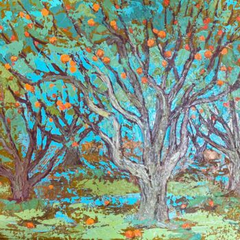 Painting titled "Orange Tree" by Inna Kalenychenko, Original Artwork, Oil