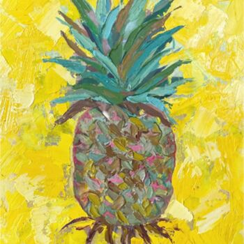 Pittura intitolato "Pineapple Impasto" da Inna Kalenychenko, Opera d'arte originale, Olio