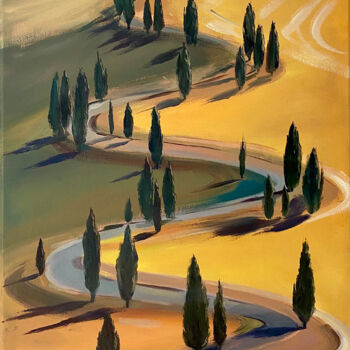 Malarstwo zatytułowany „Tuscany, Italian la…” autorstwa Inna Kalenychenko, Oryginalna praca, Olej