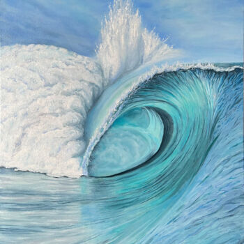 Schilderij getiteld "Wave painting  Surf…" door Inna Martynenko, Origineel Kunstwerk, Olie