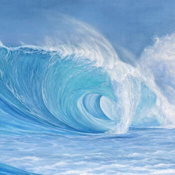 Pintura intitulada "Wave oil painting" por Inna Martynenko, Obras de arte originais, Óleo