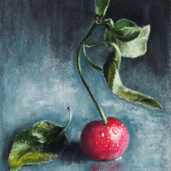 Zeichnungen mit dem Titel "Cherry" von Inna Medvedeva, Original-Kunstwerk, Pastell