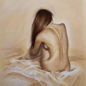 Tekening getiteld "Nude" door Inna Medvedeva, Origineel Kunstwerk, Pastel