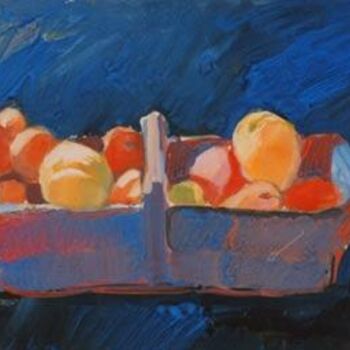 Painting titled "Peches et abricots" by Inna Skliarevskaia, Original Artwork, Oil