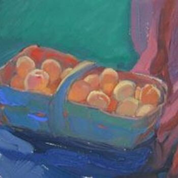 Painting titled "Les abricots" by Inna Skliarevskaia, Original Artwork, Oil